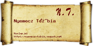 Nyemecz Tóbia névjegykártya